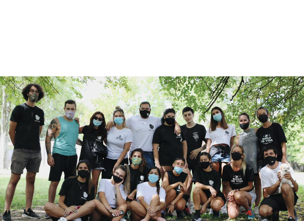 .foto del equipo de trabajo de soplo de vida